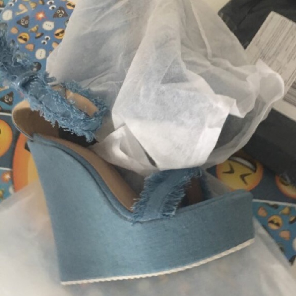 Denim high heels